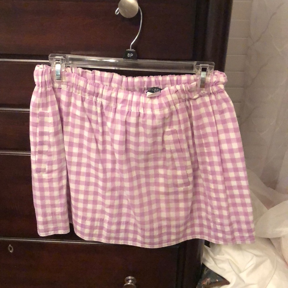 J crew purple and white skirt